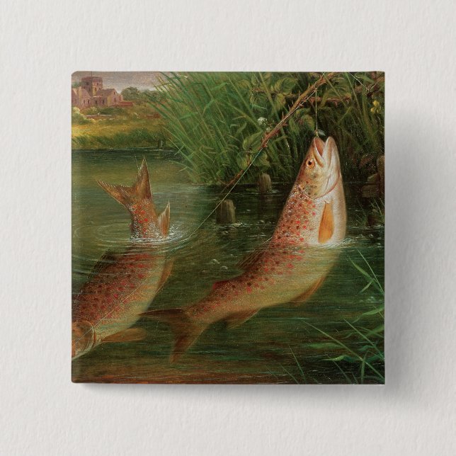 Badge Carré 5 Cm Truite chez Winchester (Devant)