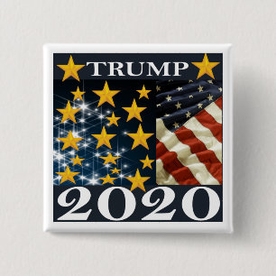BADGE CARRÉ 5 CM TRUMP 2020