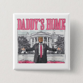 Badge Carré 5 Cm Trump 2024 Election Daddy's Home Pink