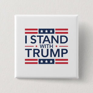Badge Carré 5 Cm Trump 2024 Je suis avec Trump Soutien au président