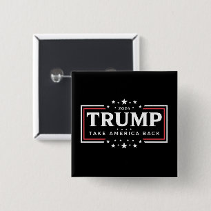 Badge Carré 5 Cm Trump 2024 : Reprendre l'Amérique