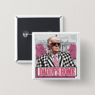 Badge Carré 5 Cm Trump 2024 Reprenez l'Amérique Maison de Papa Trum