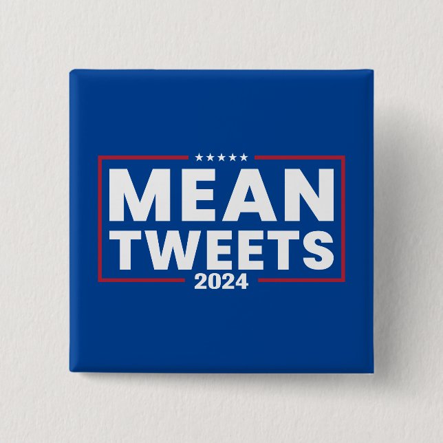 Badge Carré 5 Cm Trump 2024 Tweet Moyenne des élections (Devant)