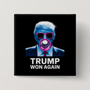 Badge Carré 5 Cm Trump a encore gagné Élection Vote Président 47e 2