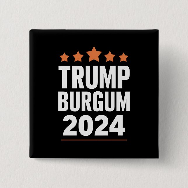 Badge Carré 5 Cm Trump Burgum pour l'élection présidentielle améric (Devant)