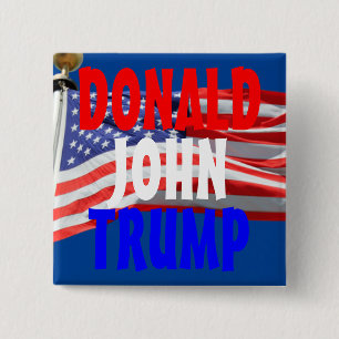 Badge Carré 5 Cm Trump en lice pour la présidence Bouton du drapeau