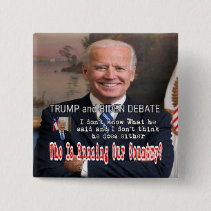 Badge Carré 5 Cm Trump et Biden