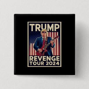 Badge Carré 5 Cm Trump Revenge Tour 2024 Élections politiques 2024