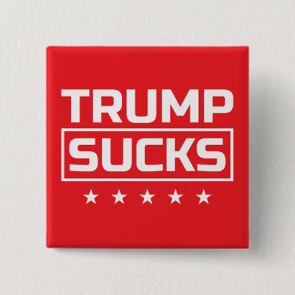 Badge Carré 5 Cm Trump Sucks Police Blanche