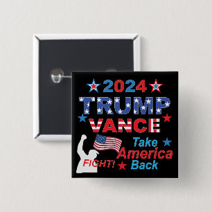 BADGE CARRÉ 5 CM TRUMP VANCE 2024