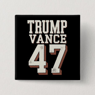 Badge Carré 5 Cm Trump Vance Président Vintage Trump Gagne