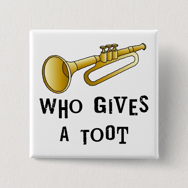 Badge Carré 5 Cm Trumpet Toot (Devant)
