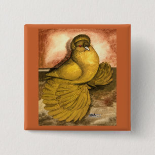 Badge Carré 5 Cm Trumpeter Pigeon