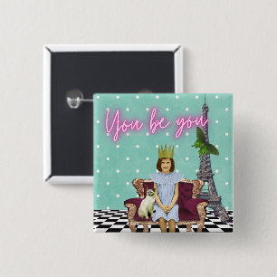 Badge Carré 5 Cm Tu Es L'Autonomie De L'Art Pop Girl