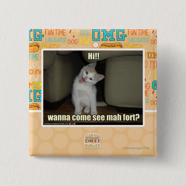 Badge Carré 5 Cm Tu viens voir le fort de mah ? (Devant)