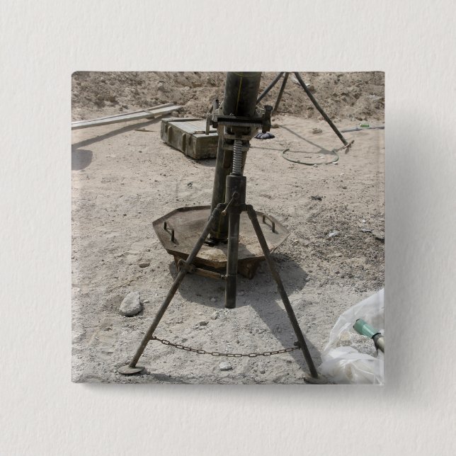 Badge Carré 5 Cm Tubes en mortier (Devant)