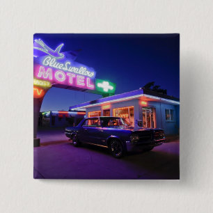 Badge Carré 5 Cm Tucumcari, Nouveau Mexique, Etats-Unis. Itinérair