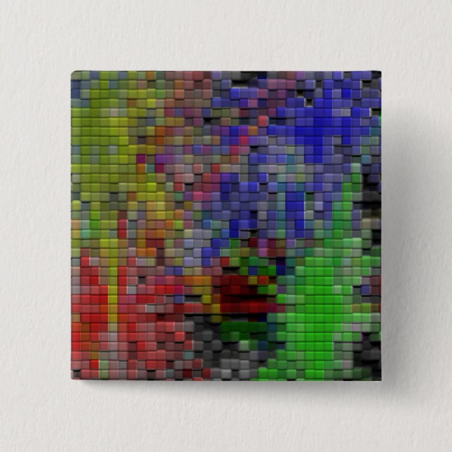Badge Carré 5 Cm Tuiles colorées (Devant)