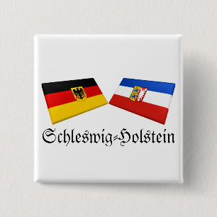 Badge Carré 5 Cm Tuiles de drapeau du Schleswig-Holstein, Allemagne