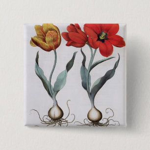 Badge Carré 5 Cm Tulipes : colore de cinnabrio de serotina du
