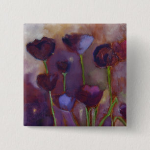 Badge Carré 5 Cm Tulipes et lucioles - Pin