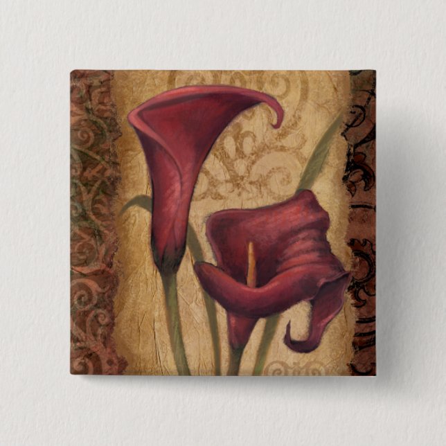 Badge Carré 5 Cm Tulipes rouges I (Devant)