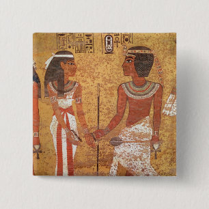 Badge Carré 5 Cm Tutankhamun et son épouse, Ankhesenamun