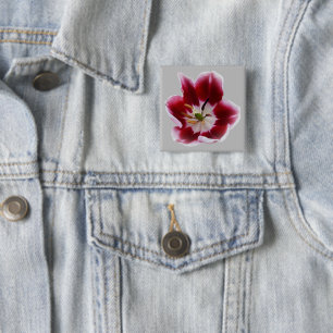 Badge Carré 5 Cm Tutelle rouge profonde