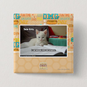 Badge Carré 5 Cm Tuteur Kitty