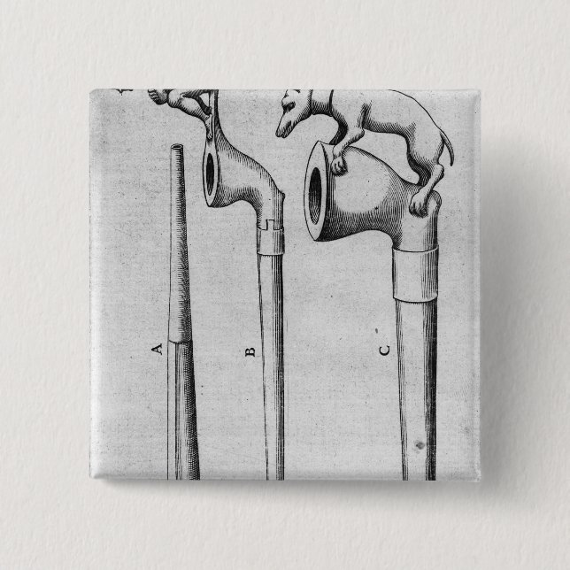 Badge Carré 5 Cm Tuyaux de tabagisme (Devant)