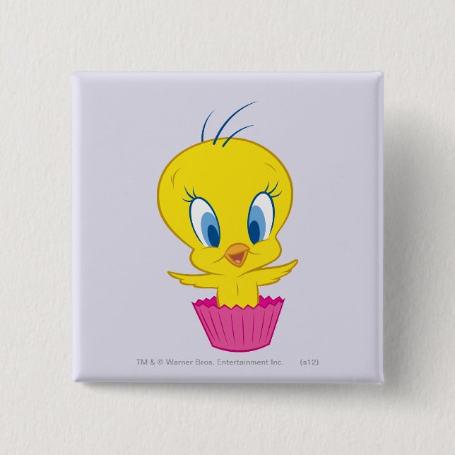 Badge Carré 5 Cm TWEETY™ Cupcake (Devant)