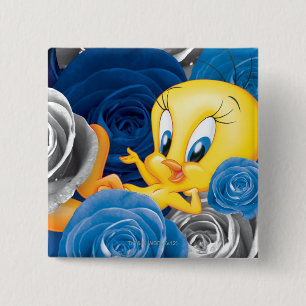 Badge Carré 5 Cm Tweety With Roses