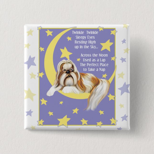 Badge Carré 5 Cm Twinkle Twinkle Shih Tzu (Devant)