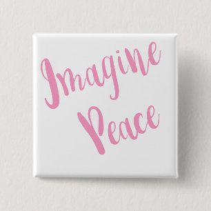 Badge Carré 5 Cm Type rose Imagine-Paix