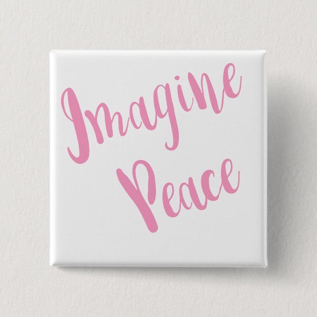 Badge Carré 5 Cm Type rose Imagine-Paix (Devant)
