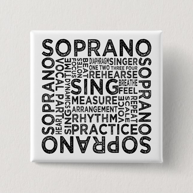 Badge Carré 5 Cm Typographie de Soprano (Devant)