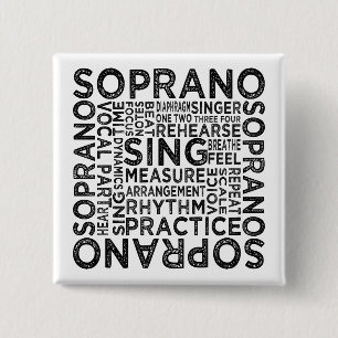 Badge Carré 5 Cm Typographie de soprano
