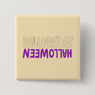 Badge Carré 5 Cm Typographie éffrayante d'Halloween avec énergie sa