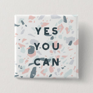 Badge Carré 5 Cm Typography - Yes You Can