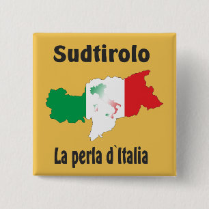 Badge Carré 5 Cm Tyrol du Sud - Alto Adige - Italie - Italia Button