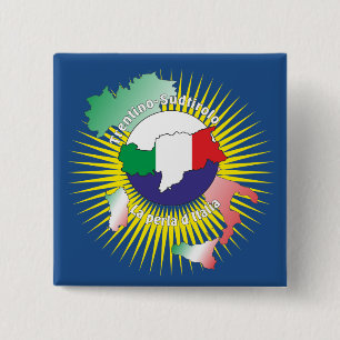 Badge Carré 5 Cm Tyrol du Sud - Alto Adige - Italie - Italia Button