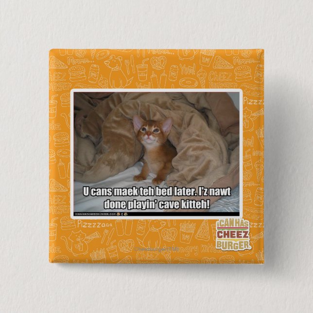 Badge Carré 5 Cm U peut maek le lit plus tard (Devant)