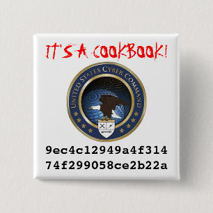 Badge Carré 5 Cm U.S. Commande de Cyber : C'est un livre de cuisine