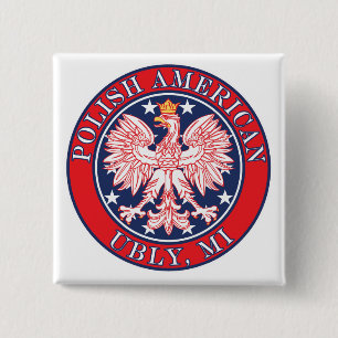 Badge Carré 5 Cm Ubly Michigan polonais