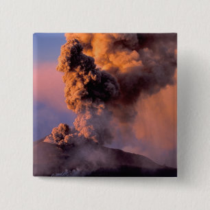 Badge Carré 5 Cm UE, Italie, Sicile, Mt. Etna évent sommet