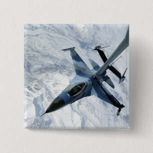 Badge Carré 5 Cm Un agresseur F-16 repose en contact la position