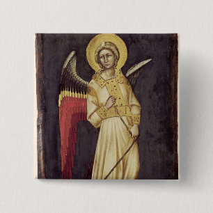 Badge Carré 5 Cm Un ange avec un démon sur une chaîne