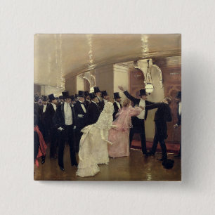 Badge Carré 5 Cm Un argument dans les couloirs de l'opéra, 1889