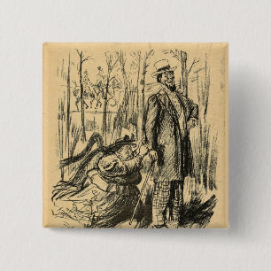 Badge Carré 5 Cm Un assaut sur la modestie ou le M. Chamberlain