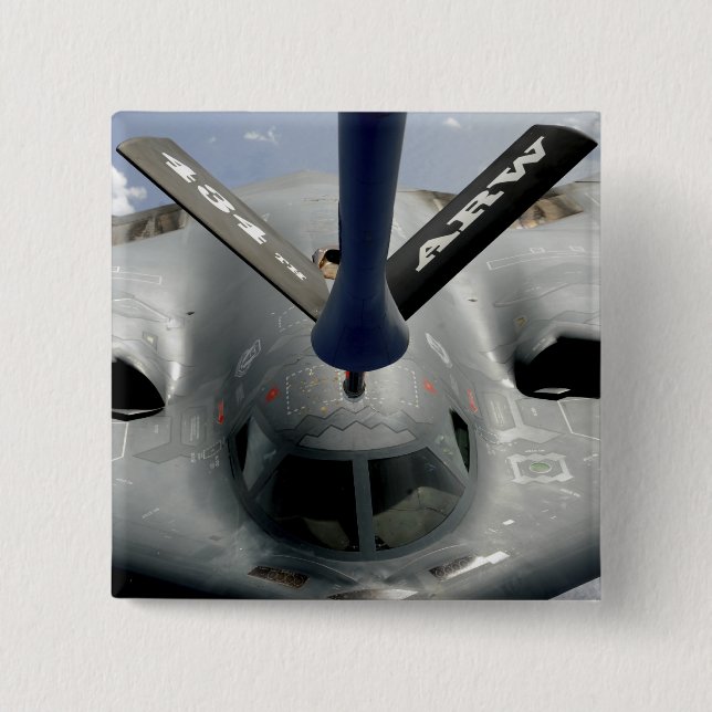 Badge Carré 5 Cm Un avion B-2 Spirit en position (Devant)